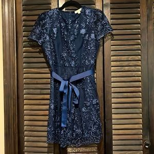 Navy Lace Mini Dress